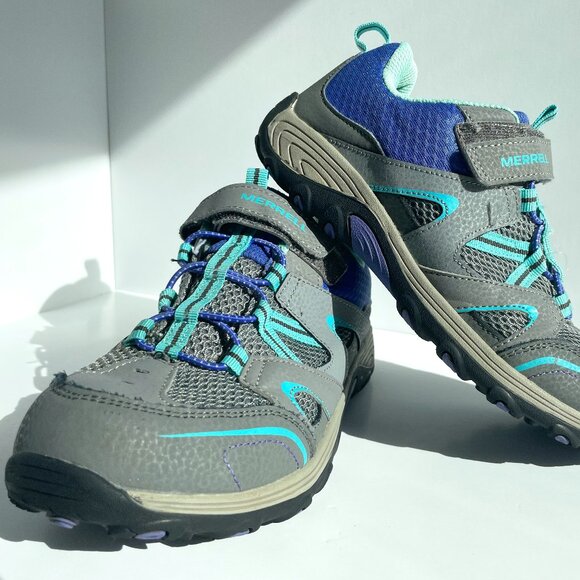 Merrell Trail Shoes - Merrell Trail Chaser Running Hiking Shoe Size 4 M~Grey/Multi/ Aqua ~ MY57111